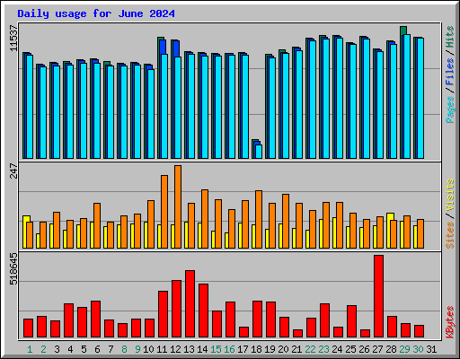 Daily usage for June 2024