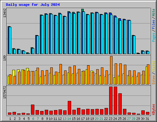 Daily usage for July 2024