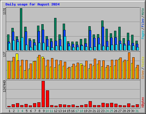 Daily usage for August 2024