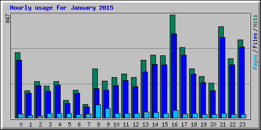 Hourly usage for January 2015