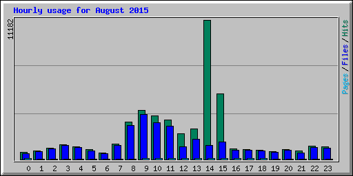 Hourly usage for August 2015