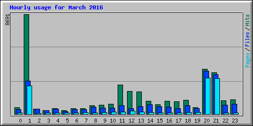 Hourly usage for March 2016