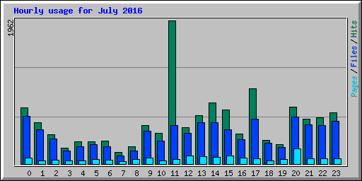Hourly usage for July 2016
