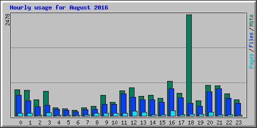 Hourly usage for August 2016