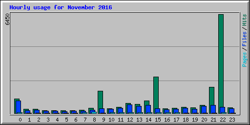 Hourly usage for November 2016