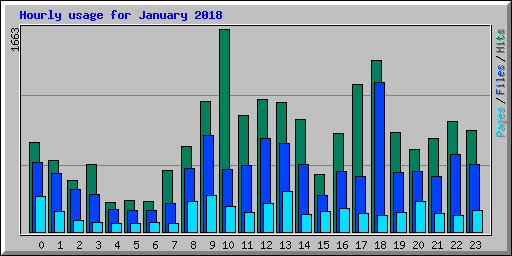 Hourly usage for January 2018
