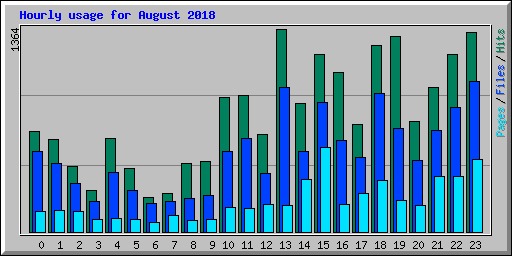 Hourly usage for August 2018