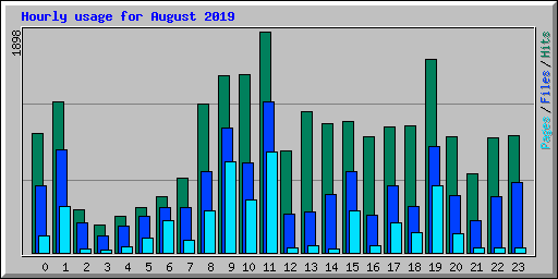 Hourly usage for August 2019