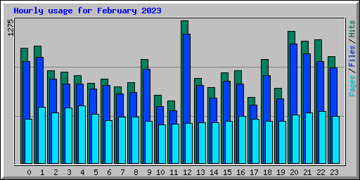 Hourly usage for February 2023