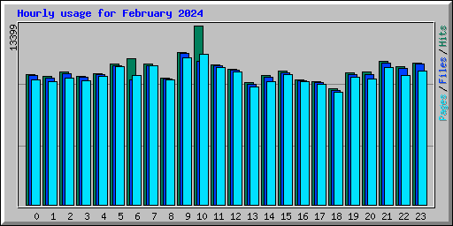 Hourly usage for February 2024