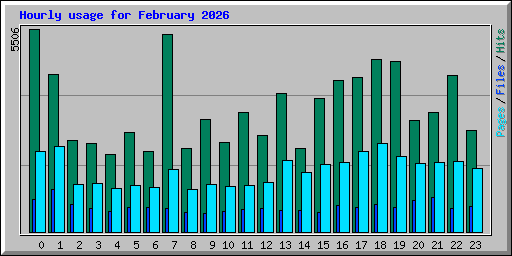 Hourly usage for February 2026